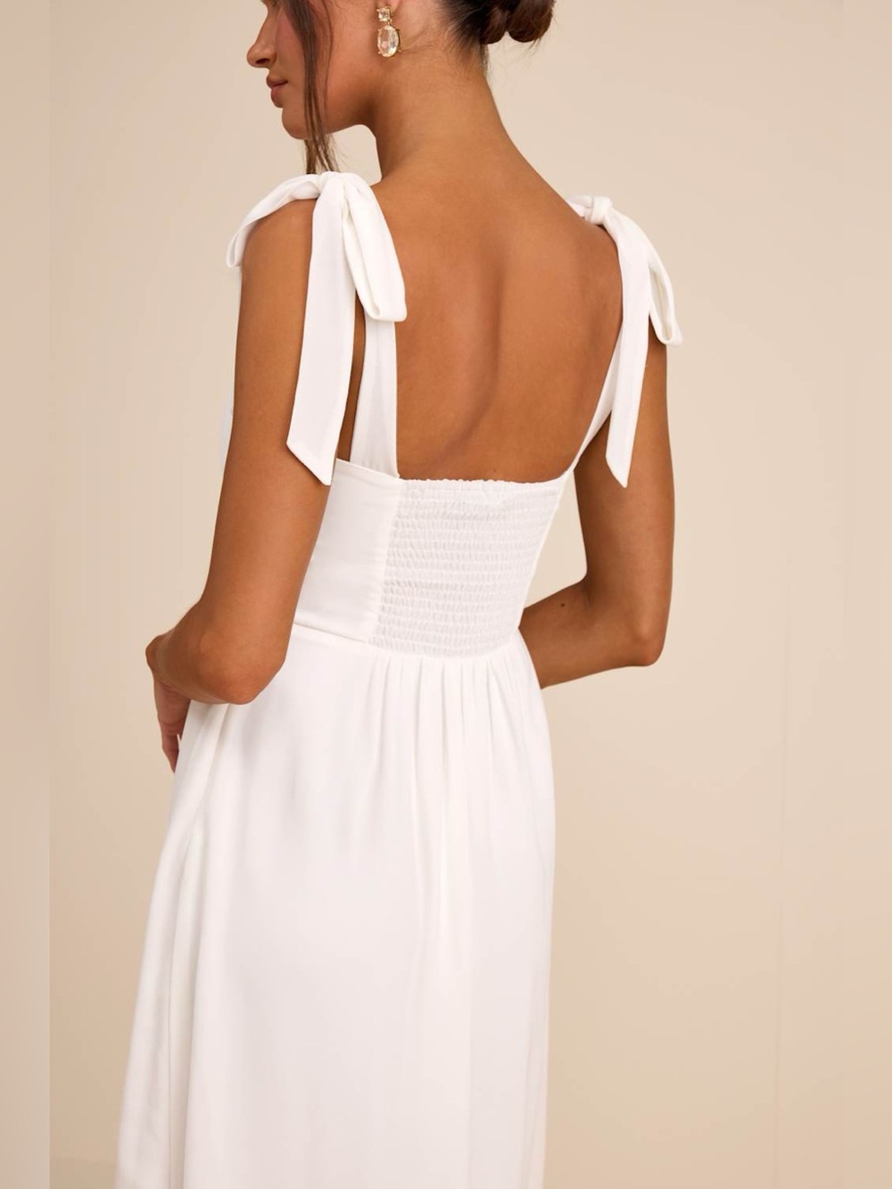 Lulus Summer Invite White Tie-Strap Tiered Midi Dress – Size XL (NWT) - Picture 3 of 7